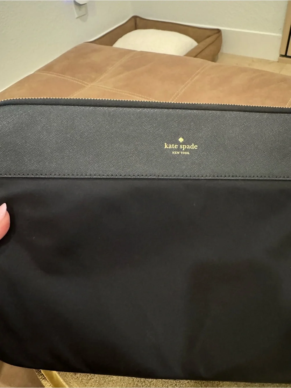 kate spade Black Slim Laptop Sleeve with Zip